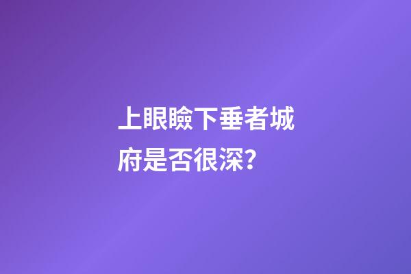 上眼瞼下垂者城府是否很深？