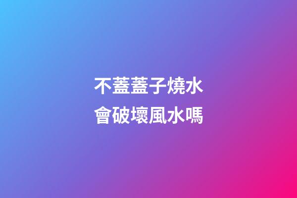不蓋蓋子燒水會破壞風水嗎