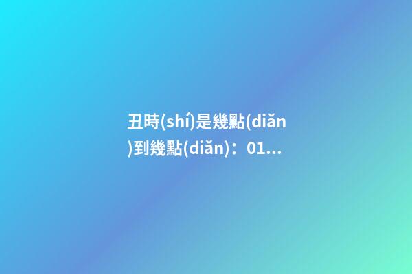 丑時(shí)是幾點(diǎn)到幾點(diǎn)：01:00至03:00
