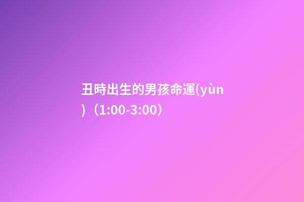 丑時出生的男孩命運(yùn)（1:00-3:00）