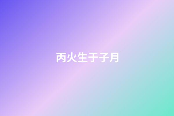 丙火生于子月