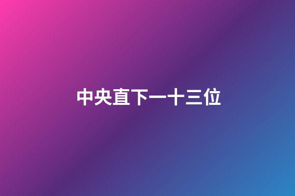 中央直下一十三位