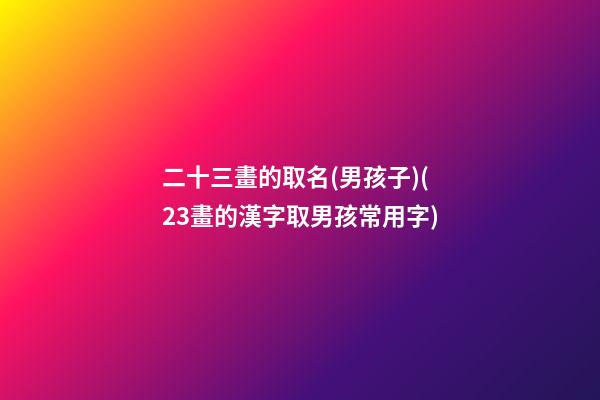 二十三畫的取名(男孩子)(23畫的漢字取男孩常用字)