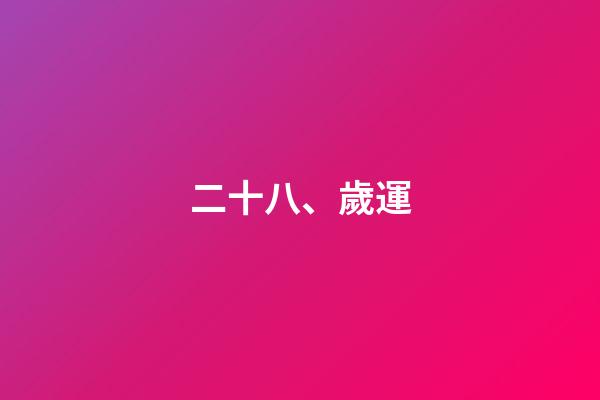 二十八、歲運