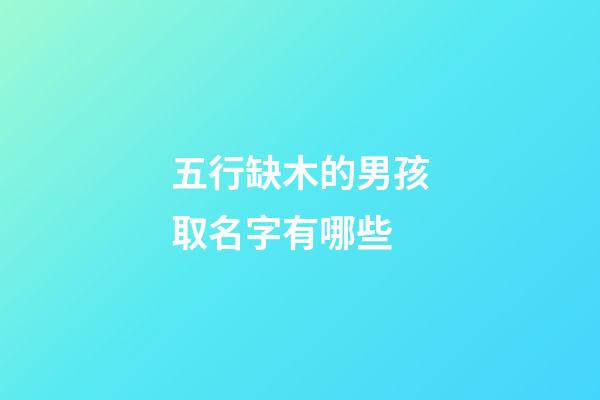 五行缺木的男孩取名字有哪些(五行缺木的男孩名字推薦)-第1張-男孩起名-玄機派