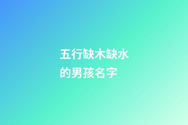 五行缺木缺水的男孩名字