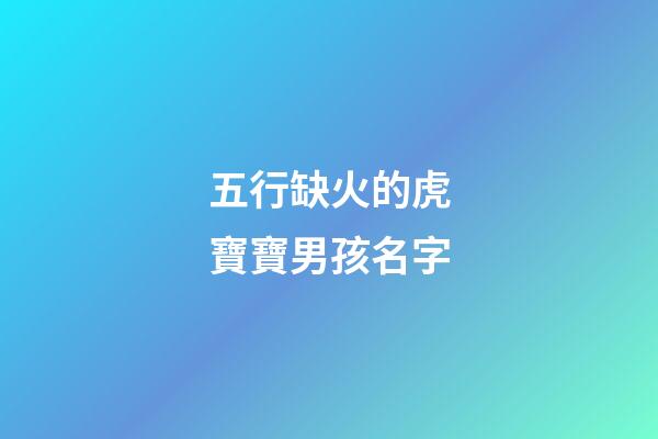 五行缺火的虎寶寶男孩名字(五行缺火的虎寶寶男孩名字怎么取)-第1張-男孩起名-玄機派
