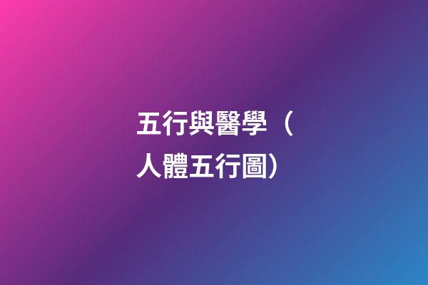 五行與醫學（人體五行圖）