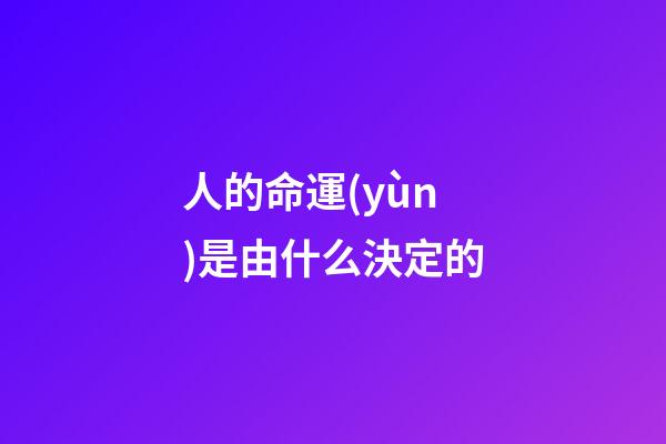 人的命運(yùn)是由什么決定的