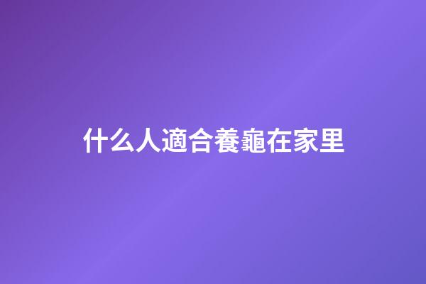 什么人適合養龜在家里