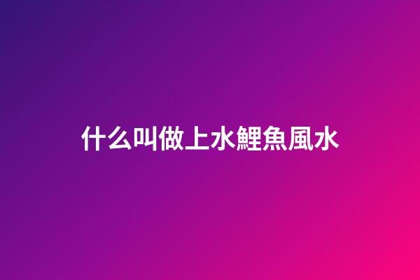 什么叫做上水鯉魚風水