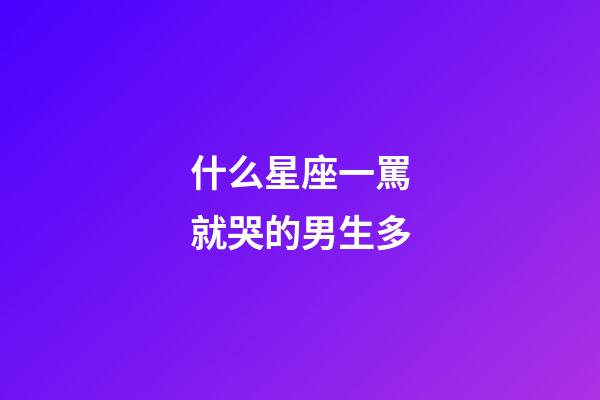 什么星座一罵就哭的男生多-第1張-星座運勢-玄機派