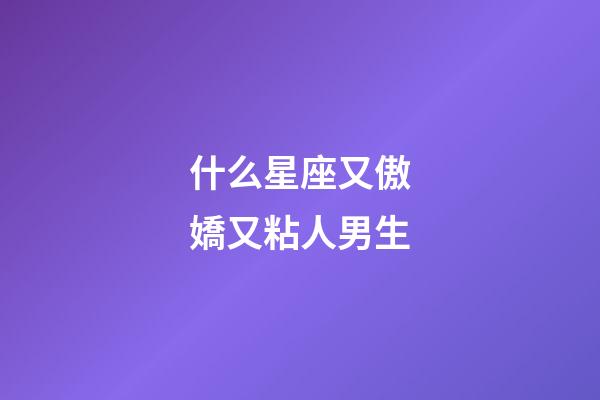 什么星座又傲嬌又粘人男生-第1張-星座運勢-玄機派