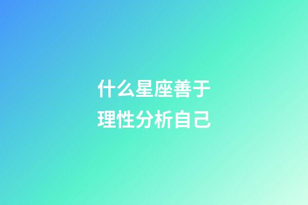 什么星座善于理性分析自己-第1張-星座運勢-玄機派