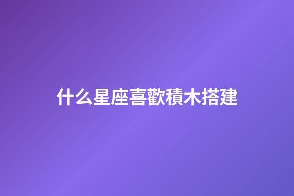 什么星座喜歡積木搭建