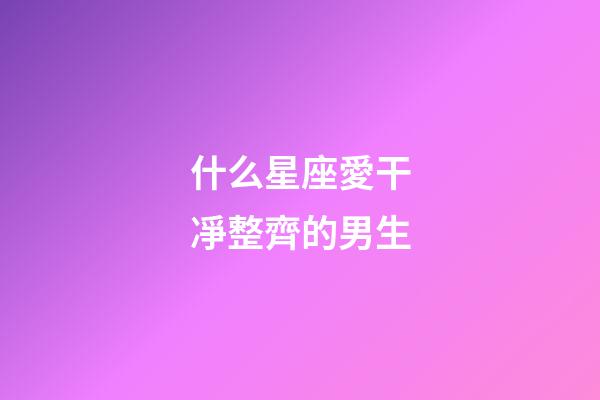 什么星座愛干凈整齊的男生-第1張-星座運勢-玄機派