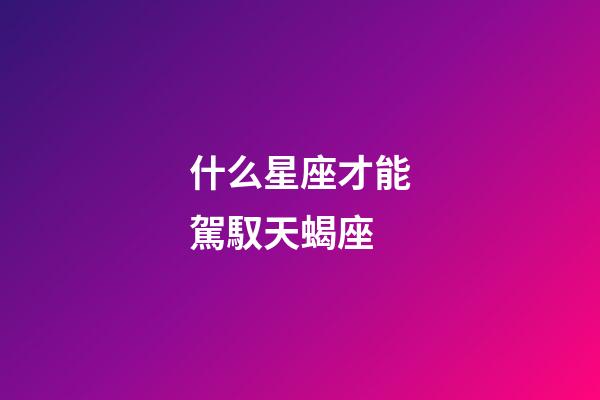 什么星座才能駕馭天蝎座-第1張-星座運勢-玄機派