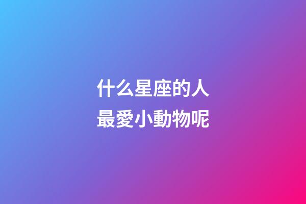 什么星座的人最愛小動物呢-第1張-星座運勢-玄機派