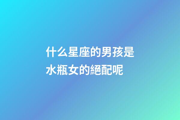 什么星座的男孩是水瓶女的絕配呢-第1張-星座運勢-玄機派