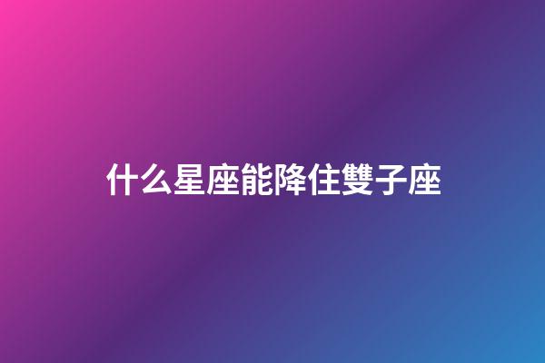 什么星座能降住雙子座-第1張-星座運勢-玄機派