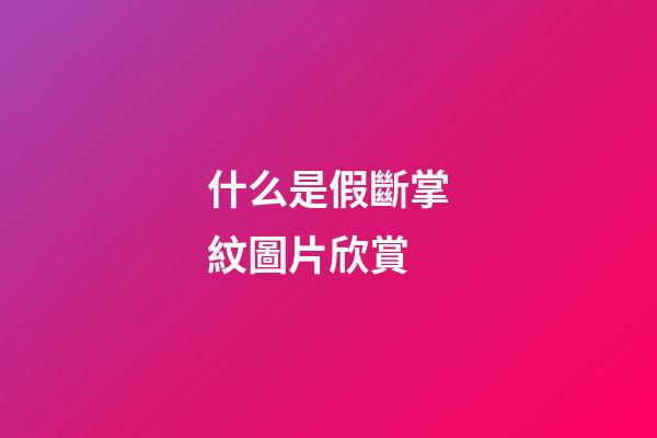 什么是假斷掌紋圖片欣賞