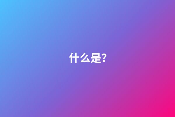什么是？
