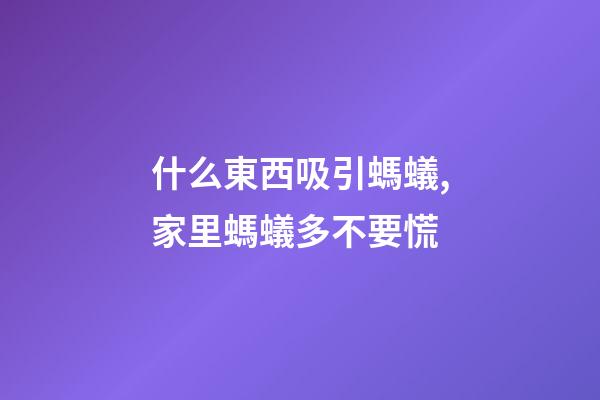 什么東西吸引螞蟻,家里螞蟻多不要慌-第1張-觀點-玄機派