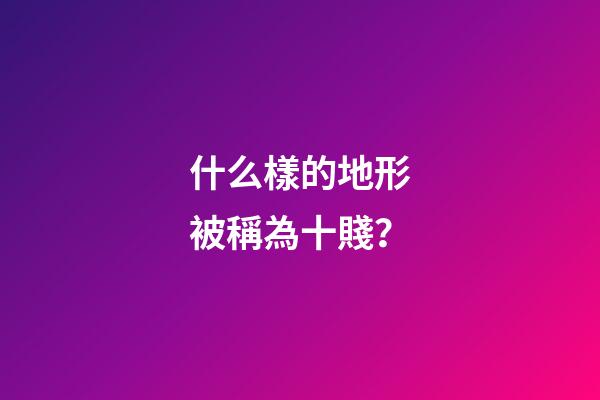 什么樣的地形被稱為十賤？
