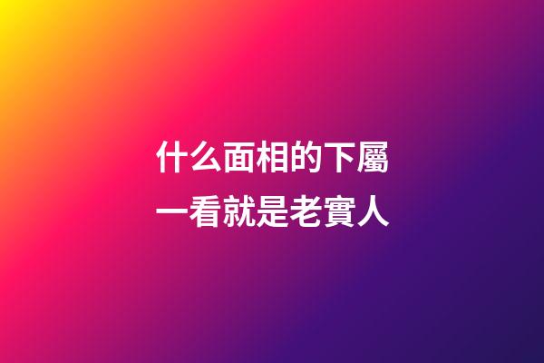 什么面相的下屬一看就是老實人