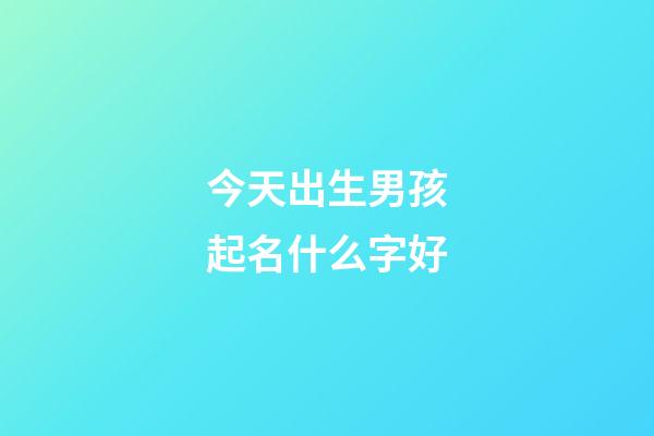 今天出生男孩起名什么字好(今天出生的男孩取名叫什么好)-第1張-男孩起名-玄機派