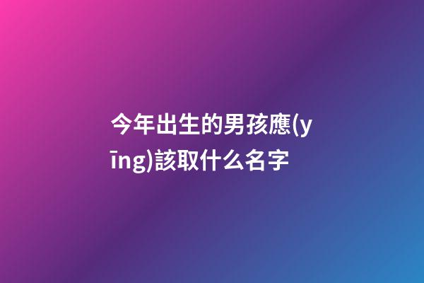 今年出生的男孩應(yīng)該取什么名字(4000個(gè)好聽的男孩名字)-第1張-男孩起名-玄機(jī)派