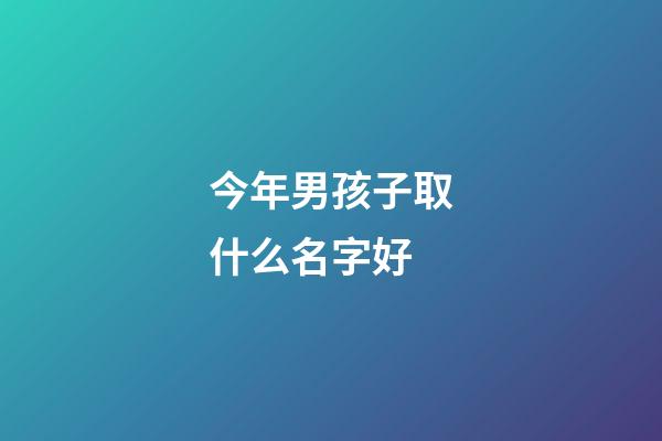今年男孩子取什么名字好(今年男孩子取什么名字好聽)-第1張-男孩起名-玄機派