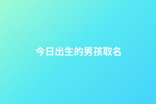 今日出生的男孩取名(今天出生的男寶起什么名字)