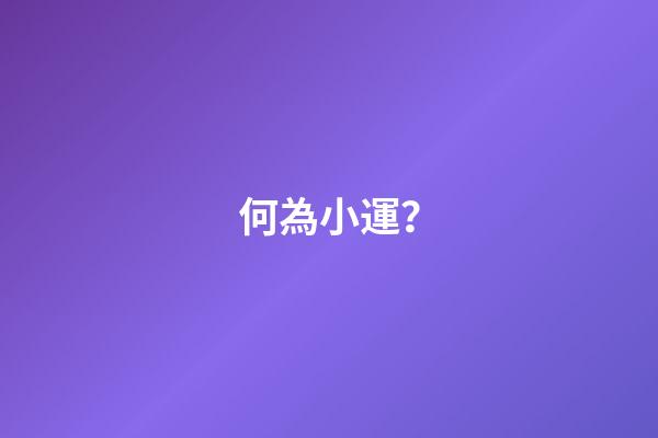 何為小運？
