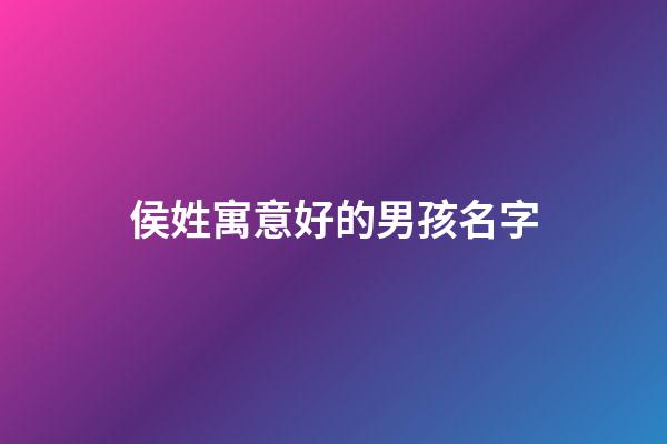 侯姓寓意好的男孩名字(侯姓男寶寶起名字)-第1張-男孩起名-玄機派