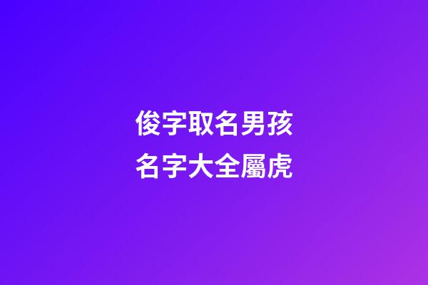 俊字取名男孩名字大全屬虎(俊字名字男孩名字好聽)-第1張-男孩起名-玄機(jī)派