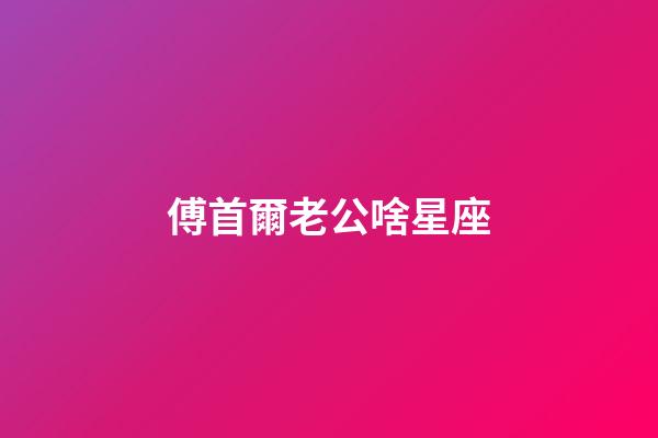 傅首爾老公啥星座-第1張-星座運勢-玄機派