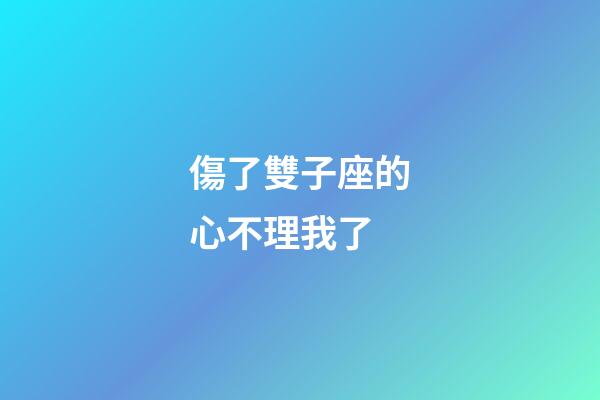 傷了雙子座的心不理我了-第1張-星座運勢-玄機派