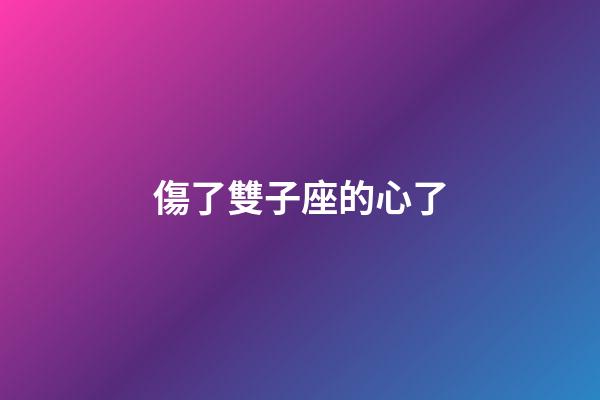傷了雙子座的心了-第1張-星座運勢-玄機派