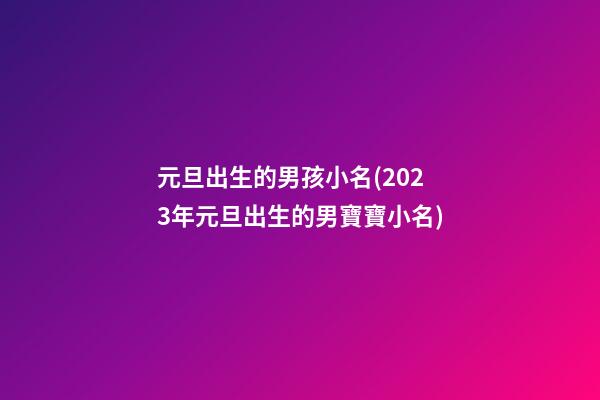 元旦出生的男孩小名(2023年元旦出生的男寶寶小名)