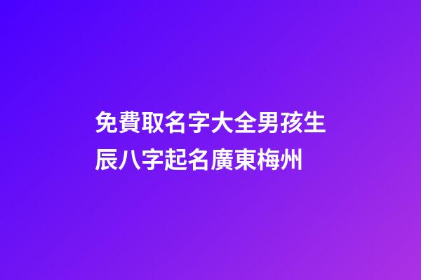 免費取名字大全男孩生辰八字起名廣東梅州(梅州寶寶起名)-第1張-男孩起名-玄機派