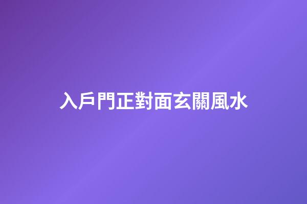入戶門正對面玄關風水