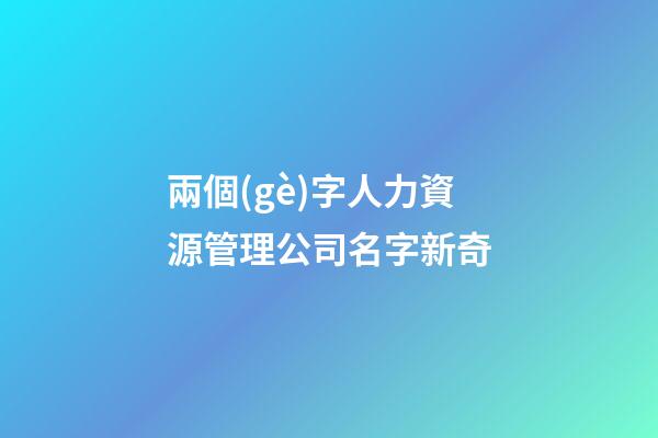兩個(gè)字人力資源管理公司名字新奇