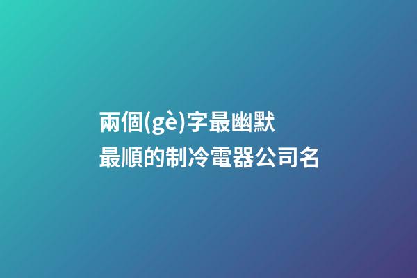兩個(gè)字最幽默最順的制冷電器公司名