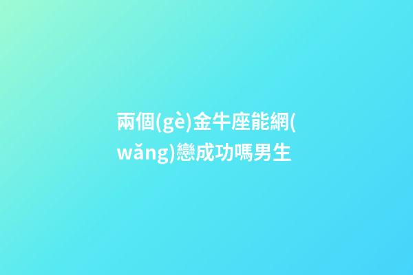 兩個(gè)金牛座能網(wǎng)戀成功嗎男生