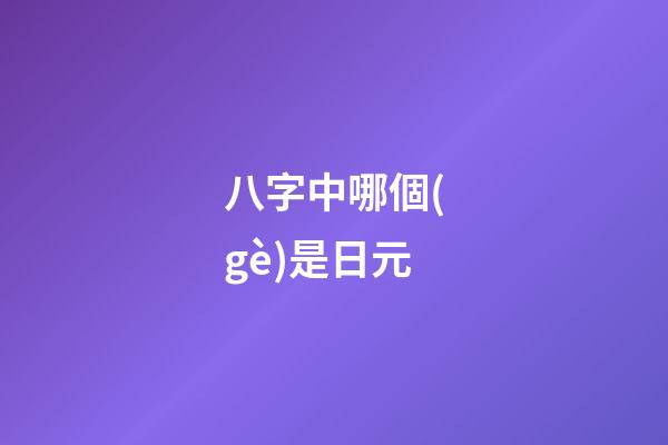 八字中哪個(gè)是日元