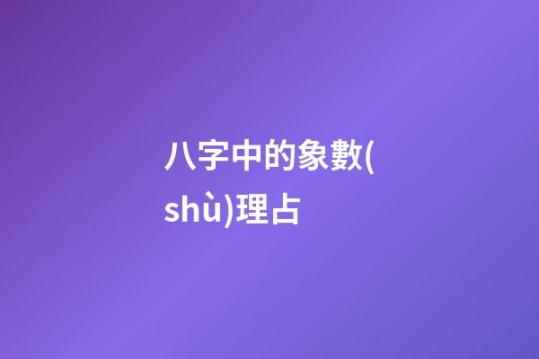 八字中的象數(shù)理占