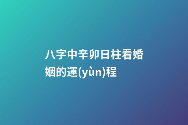八字中辛卯日柱看婚姻的運(yùn)程