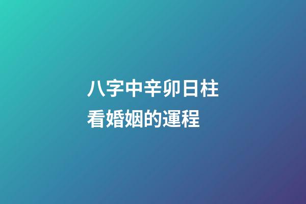 八字中辛卯日柱看婚姻的運程
