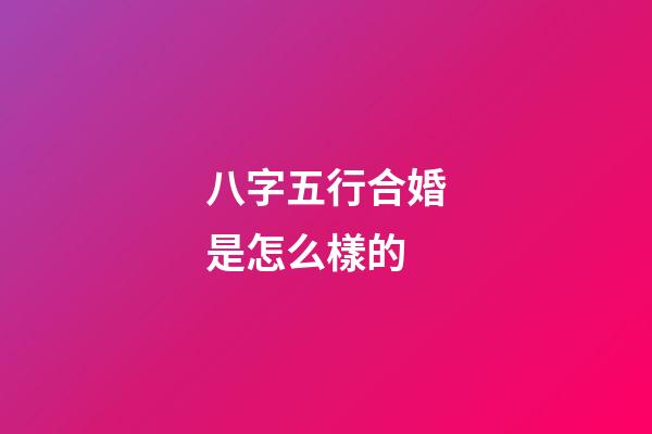 八字五行合婚是怎么樣的